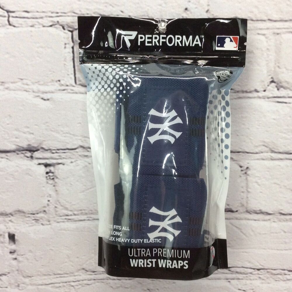 Performa Official MLB NY Yankees Ultra Premium Wrist Wraps Weight Lifting Straps